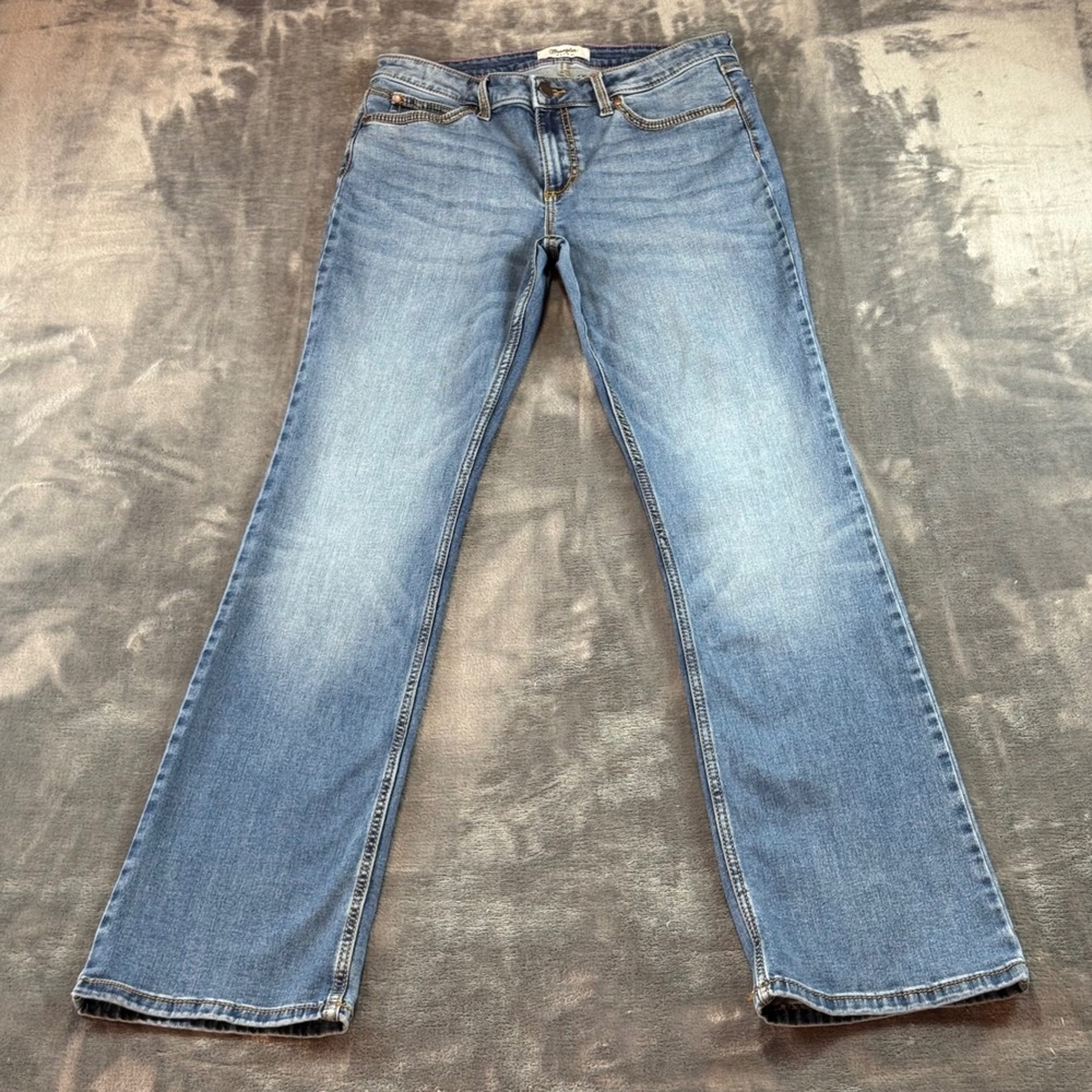 Wrangler Retro Womens Mid Rise Bootcut Jeans Medium Wash Blue Denim 31x34